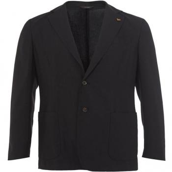 COLOMBO, Blazers, male, Black, Size: 4XL Elegant Black Cashmere Jacket