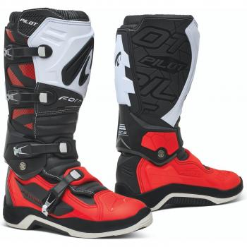 Stivali Moto Enduro Forma Pilot Nero Rosso Bianco 48