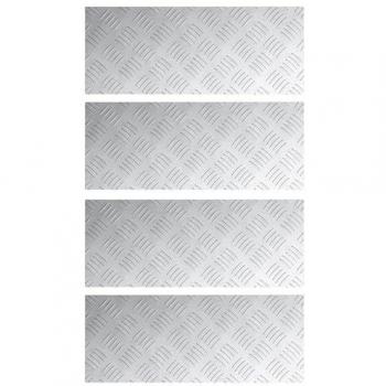 Quadrati Scacchistici 4 Pcs Argento 50x20 cm Alluminio – Non Scivolanti