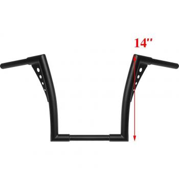1.25 Diameter Z Bar Drag Handlebar 12 & 14 Rise for Harley Motorcycles
