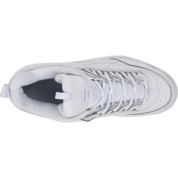 Fila Disruptor II Low Top Men's Sneaker in Triple White, UK 7.5 (EU 41.5)