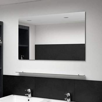 100x60 cm Wall Mirror with Shelf and Tempered Glass by vidaXL