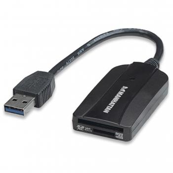 USB 3.0 Black Card Reader, Manhattan 101660