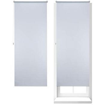 Lot de 2 stores enroulables thermiques, occultants, sans perçage, 80x210 cm, blanc