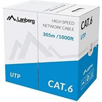 Cavo LAN Lanberg 305 m Cat6 U/UTP Grigio