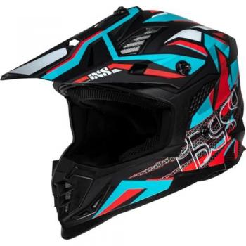 IXS 363 2.0 Casco Integral Negro Mate-Petroleo-Rojo