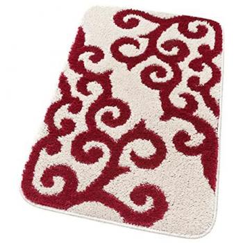 Tappeto Bagno Liberty 100% Made In Italy Bordeaux 50x110 cm