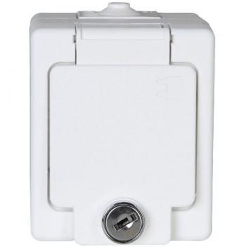 Spina-Presa Kopp 105602008 IP 44 con coperchio a cerniera e lucchetto