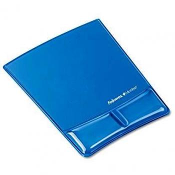 Tapis de souris bleu avec repose-poignet Fellowes Health-V Crystal