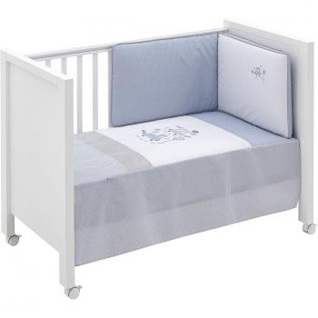 Colcha + protector de cuna 60x120 Auto celeste Cambrass