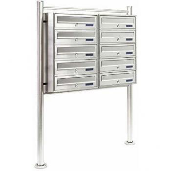 Edelstahl‑Briefkastenanlage Wiltec – 10 Fächer, 2 × 5