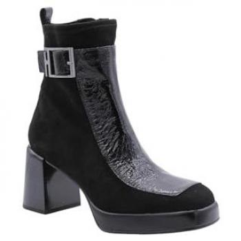Hispanitas Tokio Velour Stiefelette Schwarz