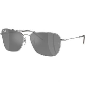 Ray-Ban Classic Caravan Reverse Sunglasses with Silver Frames and Brown Lenses, Rb0102s, Model 003/gs