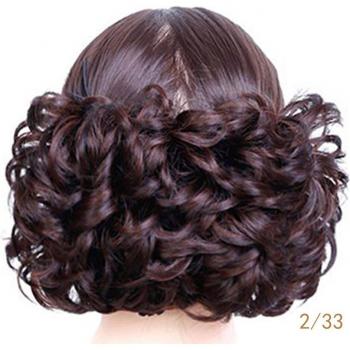 Extensions de cheveux bouclées à clip pour chignon
