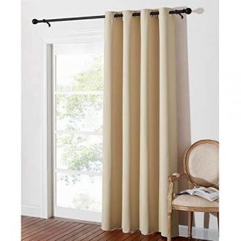 PONY DANCE Thermal Insulated Blackout Curtain Panel, 52 x 84, Biscotti Beige