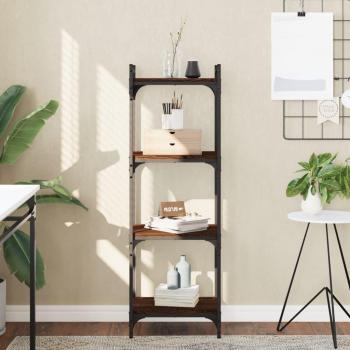 4-Tier Brown Oak Bookcase 40x30x120 cm Engineered Wood vidaXL