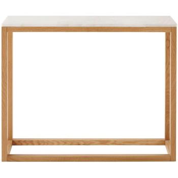 Console Contemporaine en Marbre Blanc et Chêne