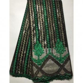 African French Net Lace Fabric with Embroidery and Sequins YYL722