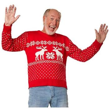 Red & White Xmas Winter Coat for Men – 2XL