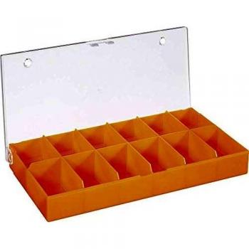 Hüfner Fastener Storage Box (L x W x H: 194 x 101 x 31 mm, 12 fixed compartments, 1 pc)