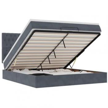 Estructura de Cama de Terciopelo Gris Oscuro vidaXL
