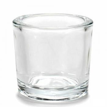 Portacandele Vetro Trasparente 6,5 x 6 x 6,5 cm (12 Unità)
