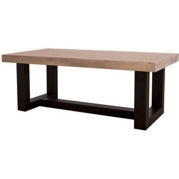 Casa Padrino Wohnzimmer Couchtisch mit Eichenholzplatte