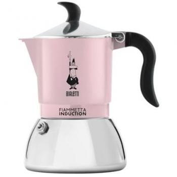 Moka Fiammetta Induction 2 Tazze Rosa – Compatibile con Piatto Induzione