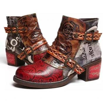 Women’s Retro Block Heels Ankle Boots