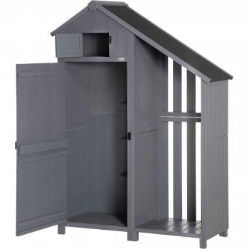 Rangement Extérieur Bois Naturel Outsunny 129x51,5x180cm
