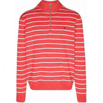 Red Poppy Striped Half‑Zip Jumper – 3XL Male