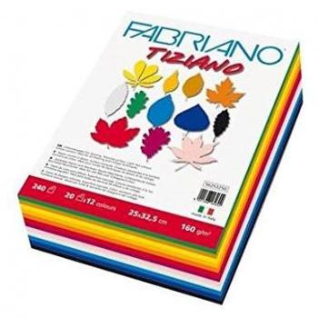 Tiziano Artistique 160 g – Lot 24 Feuilles 50×65 cm, Couleurs Pastels