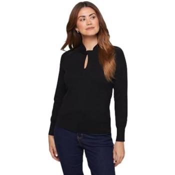 Wallis Black Twist-Style Keyhole Top, Size L