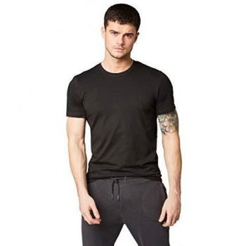 Tom Tailor Camiseta Básica Hombre, Negro, L