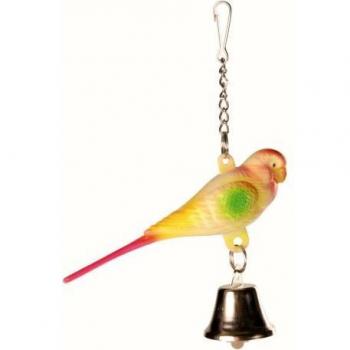 Mini‑Trixie Sittich mit Glöckchenkette – 9 cm