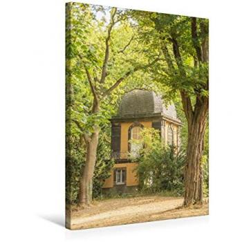 CALVENDO 50 x 75 cm Textil‑Leinwand – Zauberhaftes Küchengarten‑Pavillon