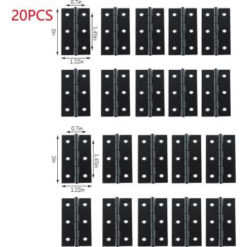 Charnières à bout en fer noir pour armoire, 10 pièces