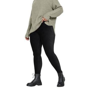 Yours Damen Cordwool Leggings – Größe 46, Farbe Schwarz
