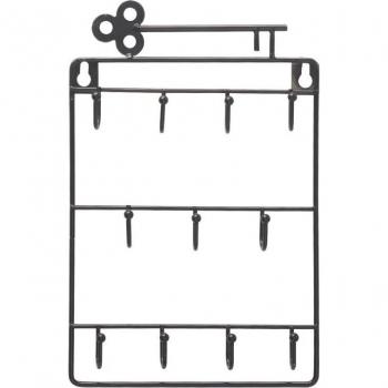 11 Hook Iron Wall Mounted Coat and Hat Rack