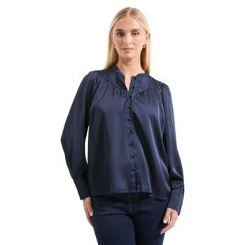 Debenhams Navy Satin Batwing Dress Shirt – 10