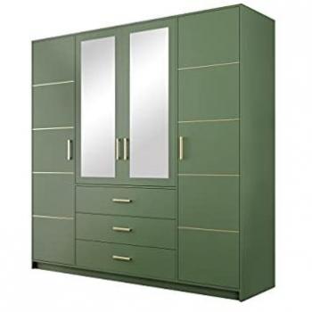 MIRJAN24 Kleiderschrank Bali II mit Frontspiegel und Kleiderstange