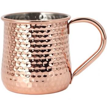 Vasos de Bebida Moscow Mule Martillados, Acero Inoxidable 500ML, Oro Rosa