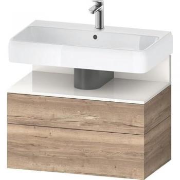 Duravit Qatego Unterbauschrank 79 cm x 47 cm x 59 cm – mit 1 Auszug und 1 Schublade – Eiche Marmoriert