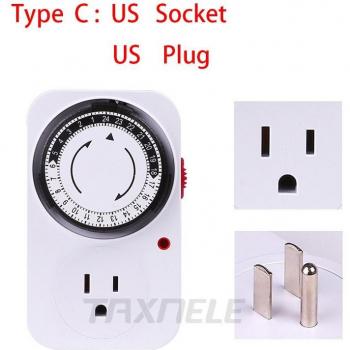 EU Plug 24-Hour Timer Switch 220V