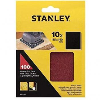 Unpunched 1/4 Grit Sanding Sheets by Stanley, 115mm x 140mm, 100g, Pack of 10
