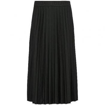 Plissierter Jersey-Midirock für Damen in Schwarz