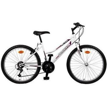 Bicicleta BTT Orbita ALFA 26 para mujer, 18 velocidades, cuadro 18'' de acero, frenos V-Brake, blanca