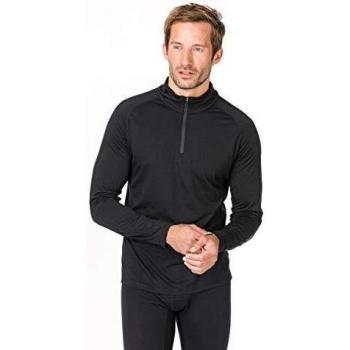 T-shirt Manches Longues M Base 1/4 Zip 175 en Mérinos pour Hommes, Taille XXL, Couleur Jet Black