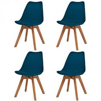 4 Turquoise Plastic Dining Chairs