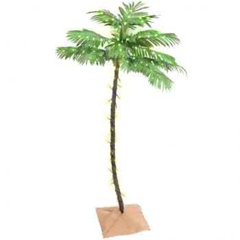 Palmera decorativa 88 LED blanco cálido 150 cm